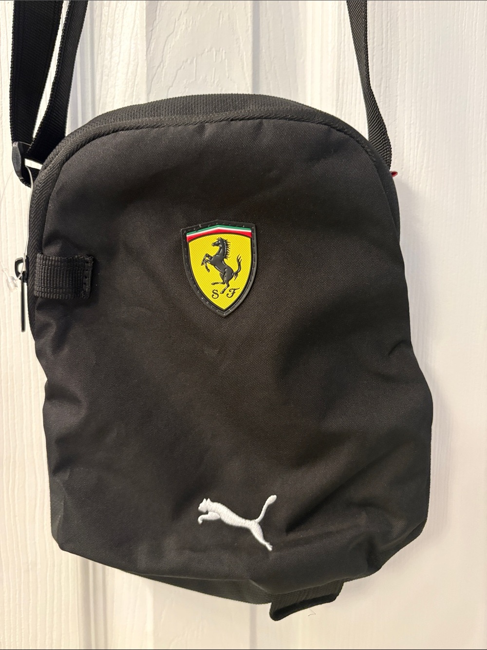 F1 Ferrari x Puma Black Nylon Crossbody Bag